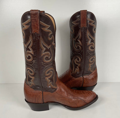 Vintage Panhandle Slim Cowboy Boots | Ostrich Leg & Smooth | Set of (2) | 8 D