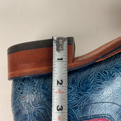 Olathe Tooled Cowgirl Roper Boots 7 B Barbie Pink Upper