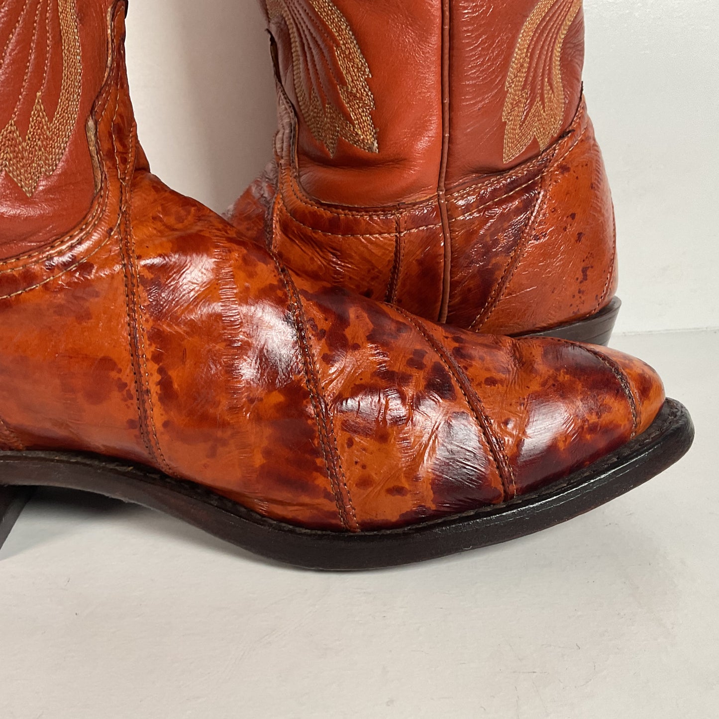 Vintage J. Chisholm Eel Skin Cowboy Boots | Exotic | USA Made | Men’s 8.5 D