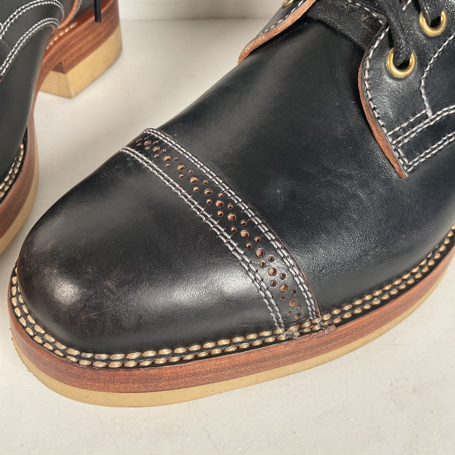 Flame Panda Cap Toe Boots | Lace Up | Custom | Men’s 9.5