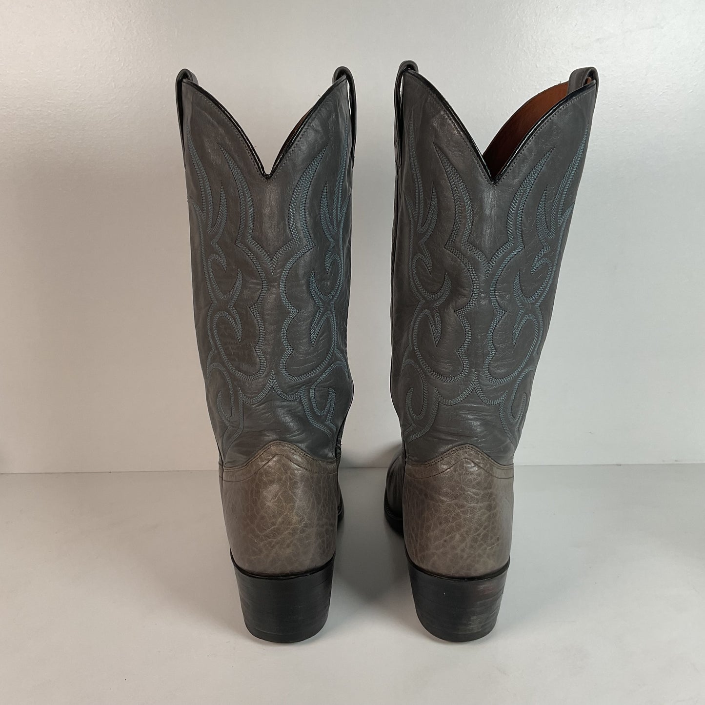 Vintage J. Chisholm Bullhide Cowboy Boots | Grey | USA Made | 10.5 D