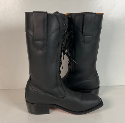 Custom Western Lace Up Boots | Go-Go | Black Oiled | Women’s 8 B