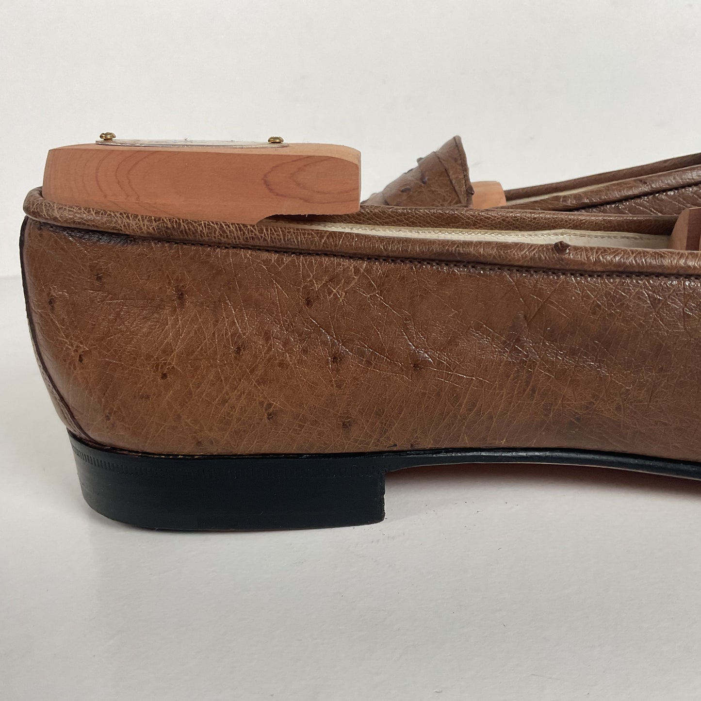 Helene Arpels Ostrich Quill Penny Loafers | Exotic | Brown | 10.5 B