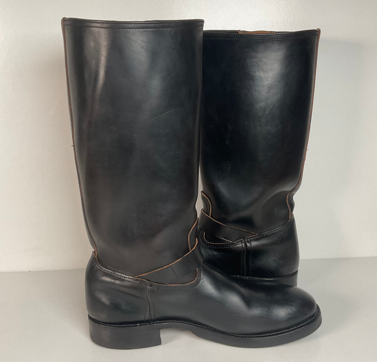 Black Sign Aviator Boots | Horse Hide Engineer | Men’s 10
