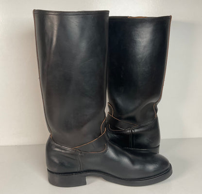 Black Sign Aviator Boots | Horse Hide Engineer | Men’s 10