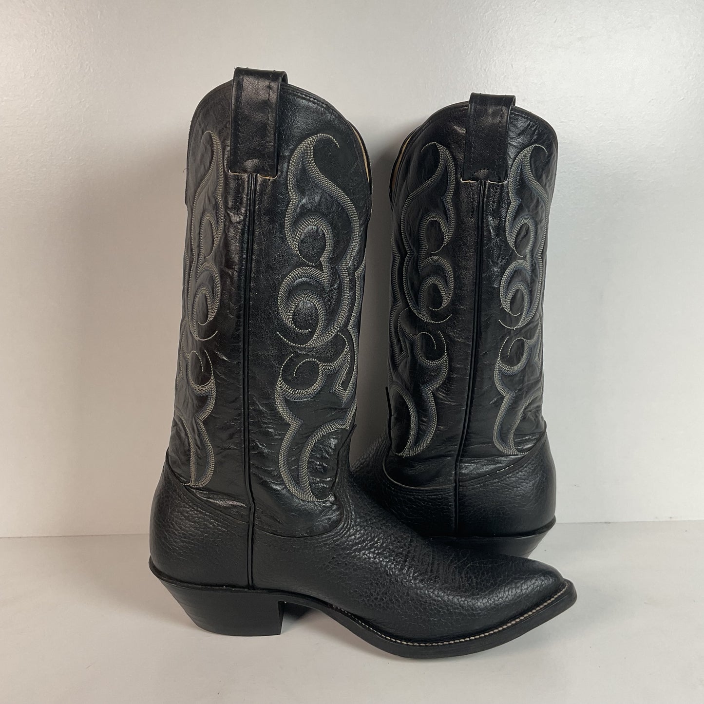 Vintage Nocona Bullhide Cowboy Boots | USA Made | Black | Men’s 8.5 D