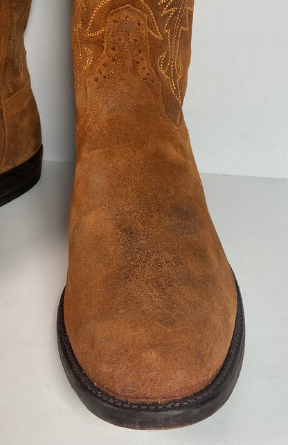 Rios Of Mercedes Kudu Suede Roper Boots | USA Made | Waxy | 12 D