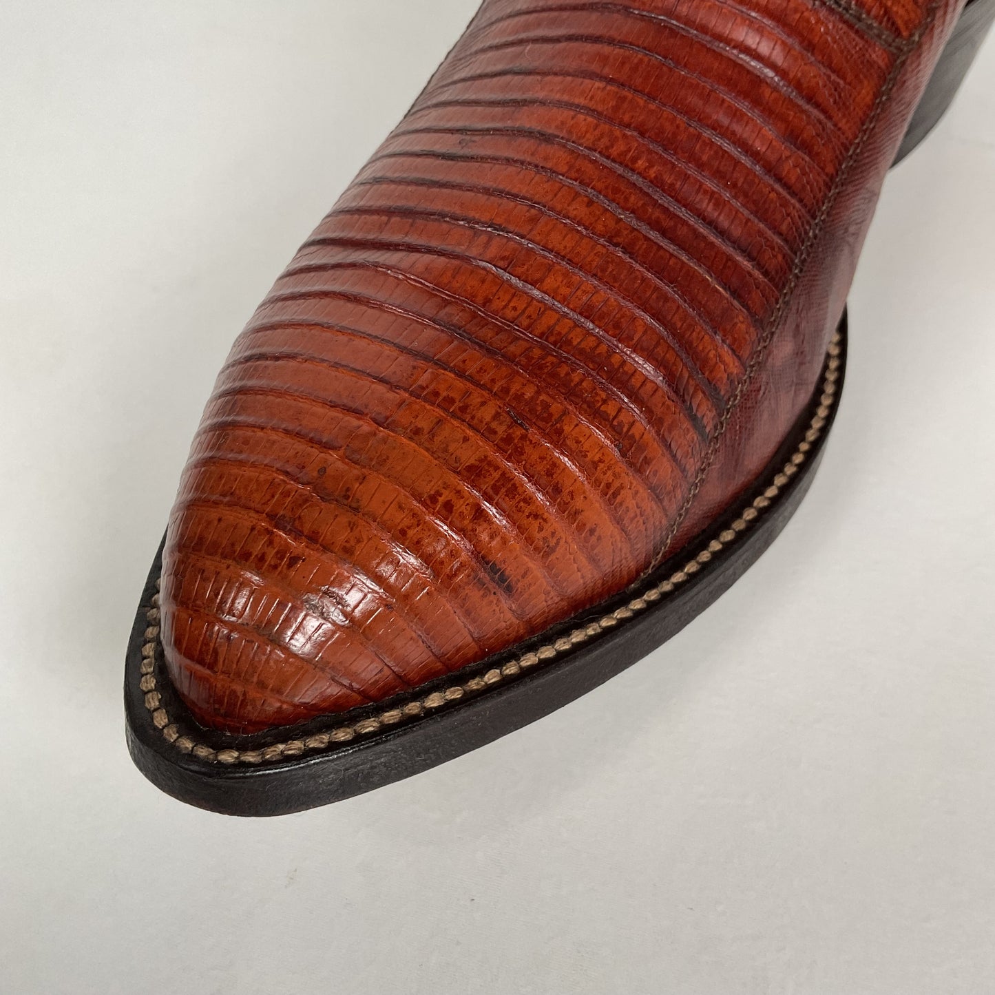 Vintage Hondo Cowboy Boots | Pieced Teju Lizard | Extra Wide | 10 EE