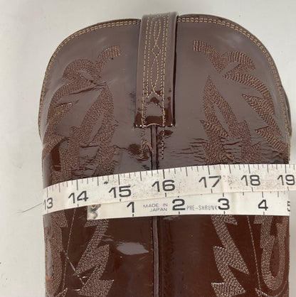 Lucchese Patent Leather Cowgirl Boots | Brown | Women’s 10