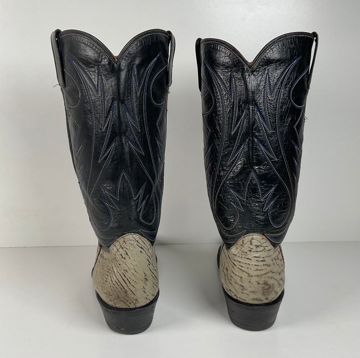 Vintage Shark Skin Cowboy Boots | Exotic | Grey | Men’s 8.5 D