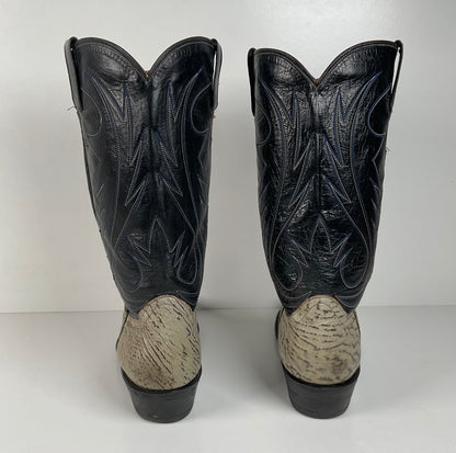 Vintage Shark Skin Cowboy Boots | Exotic | Grey | Men’s 8.5 D