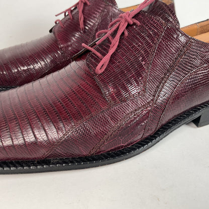 David Eden Teju Lizard Derby Shoes | Wine Red | Men’s 10.5