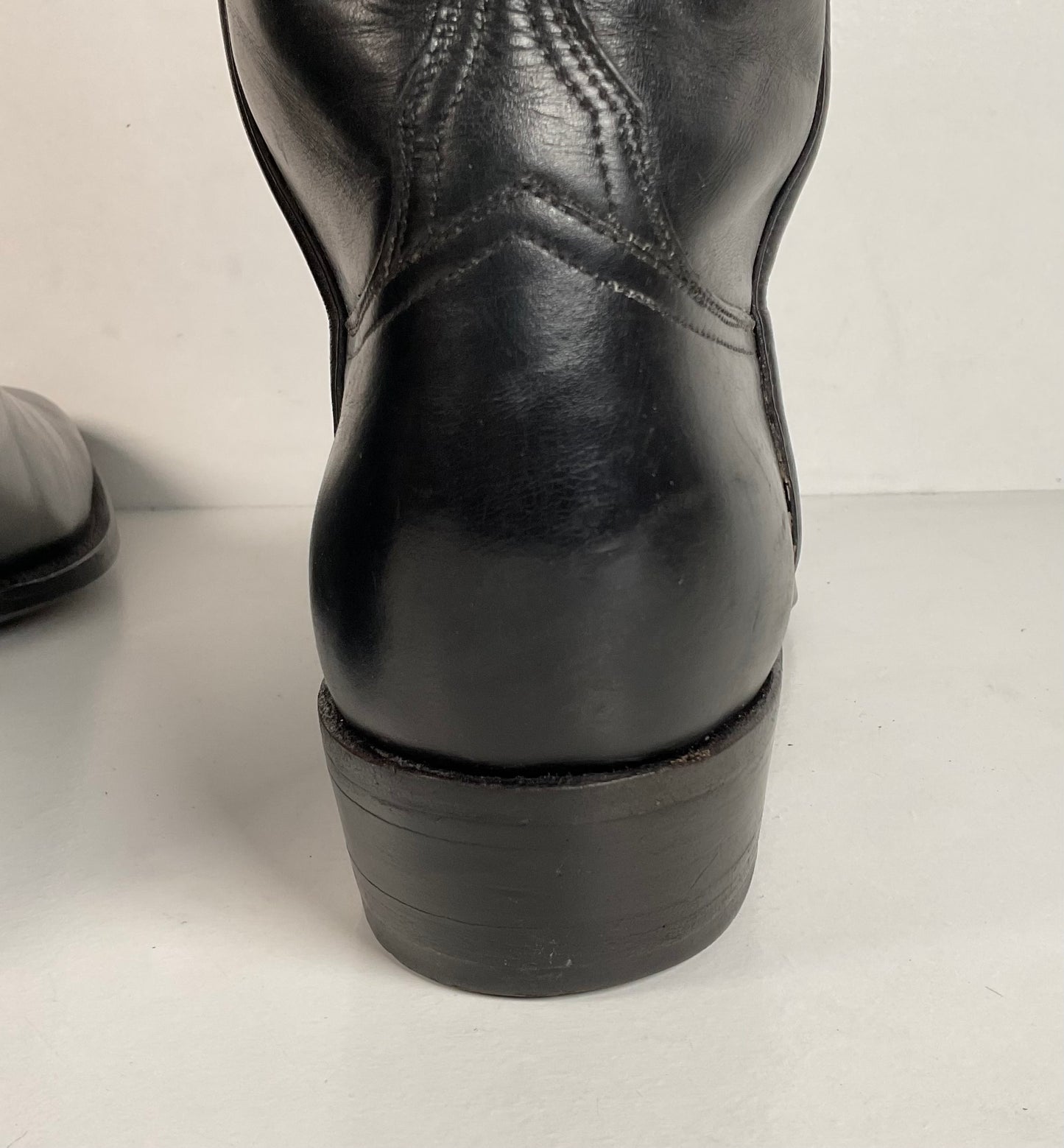 Vintage Lucchese French Toe Cowboy Boots | Black Calf | USA Made | Men’s 11 C