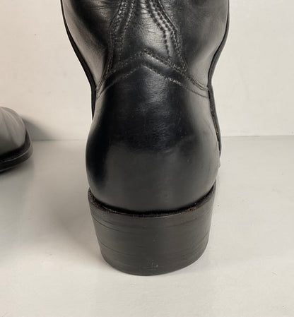 Vintage Lucchese French Toe Cowboy Boots | Black Calf | USA Made | Men’s 11 C