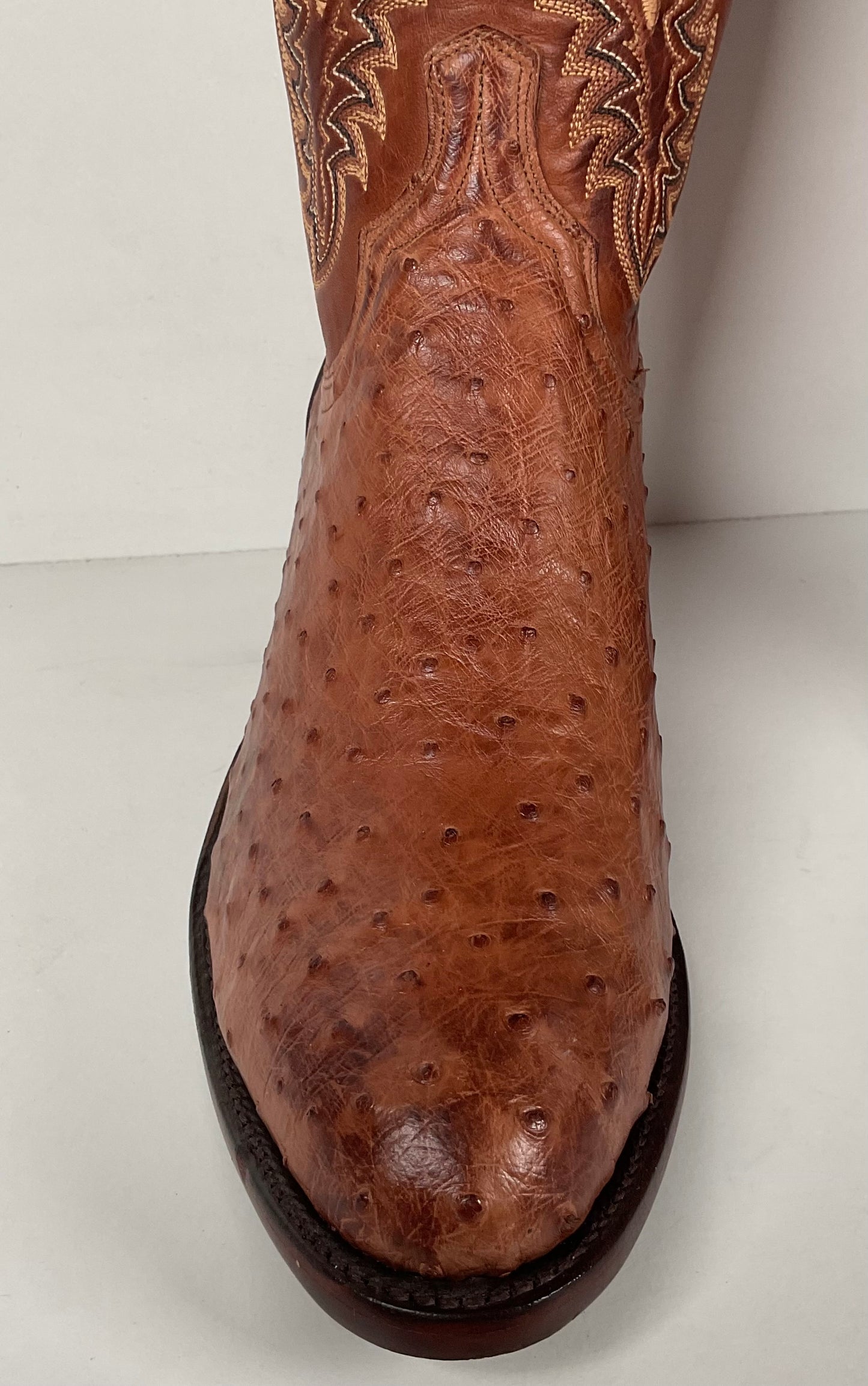 Lucchese 2000 Full Quill Ostrich Cowboy Boots | Barnwood | Exotic | Men’s 11 D