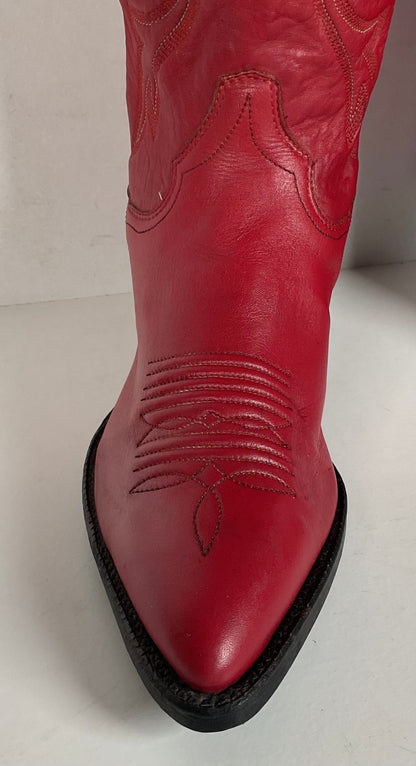 Vintage Sanders Cowgirl Boots | Ruby Red | Women’s 6.5 B