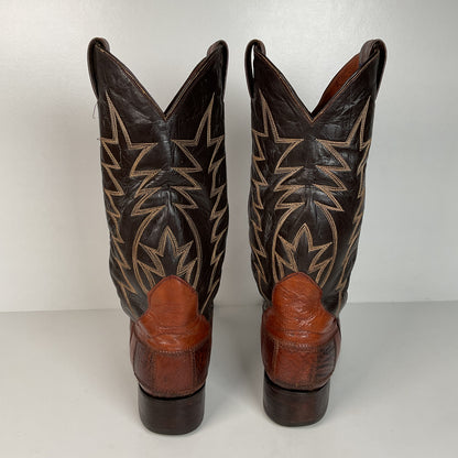 Vintage Sanders Shark Patchwork Cowboy Boots | Exotic | Extra Narrow | 11.5 AA