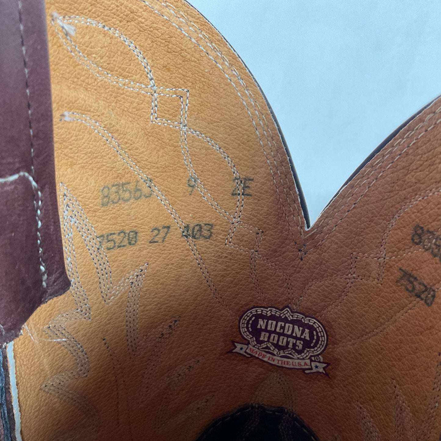 Vintage Nocona Deer Skin Cowboy Boots — USA Made — Original Box — 9 EE