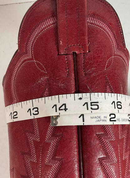 Vintage Panhandle Slim Red Cowgirl Boots 6.5 B Hand Crafted