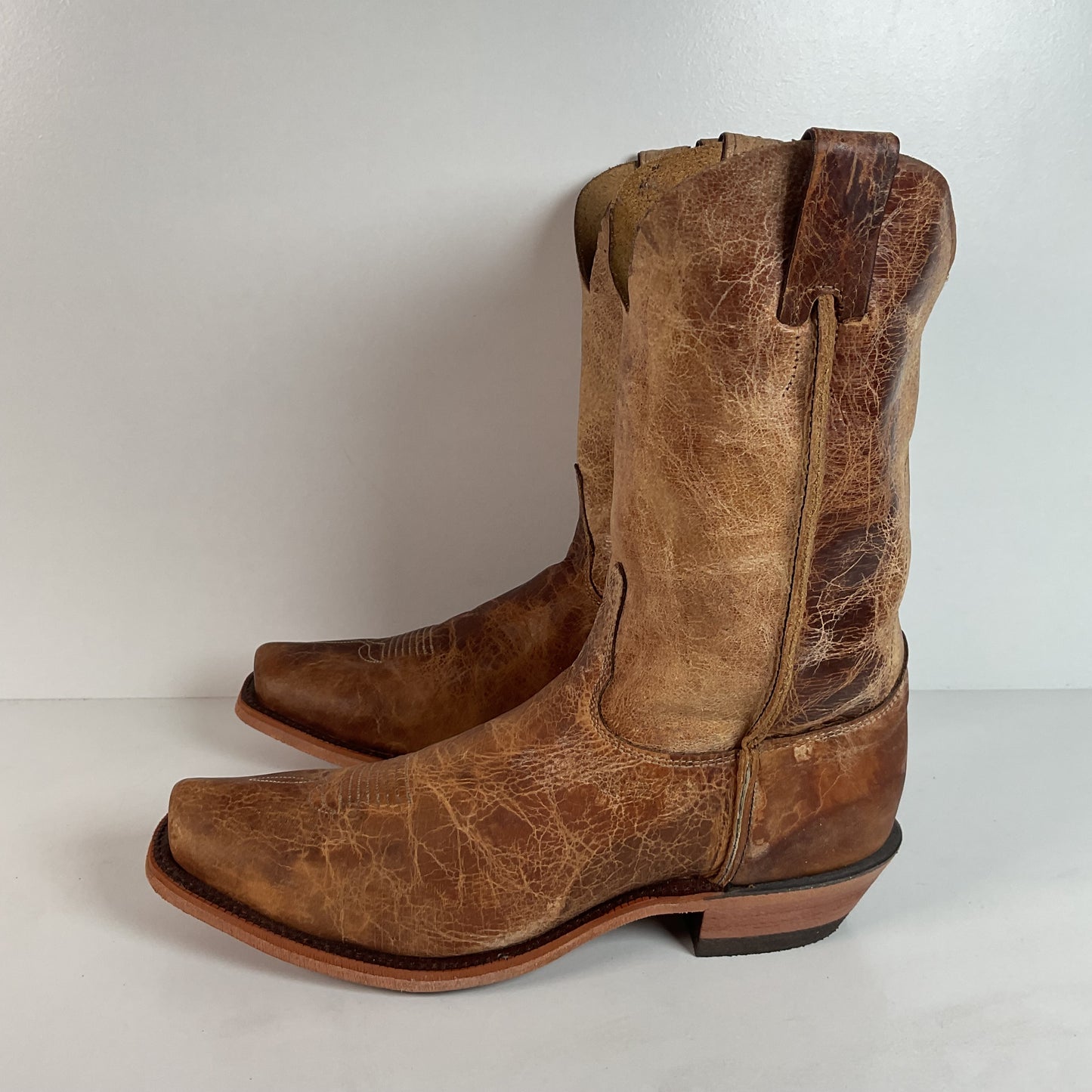 Justin Tan Road Cowboy Boots | Bent Rail | USA Made | Square Toe | Men’s 11 D