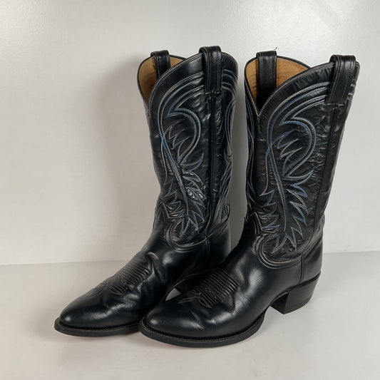 Vintage Tony Lama Cowboy Boots | Gold Label | Black | Extra Narrow | Men’s 11 A