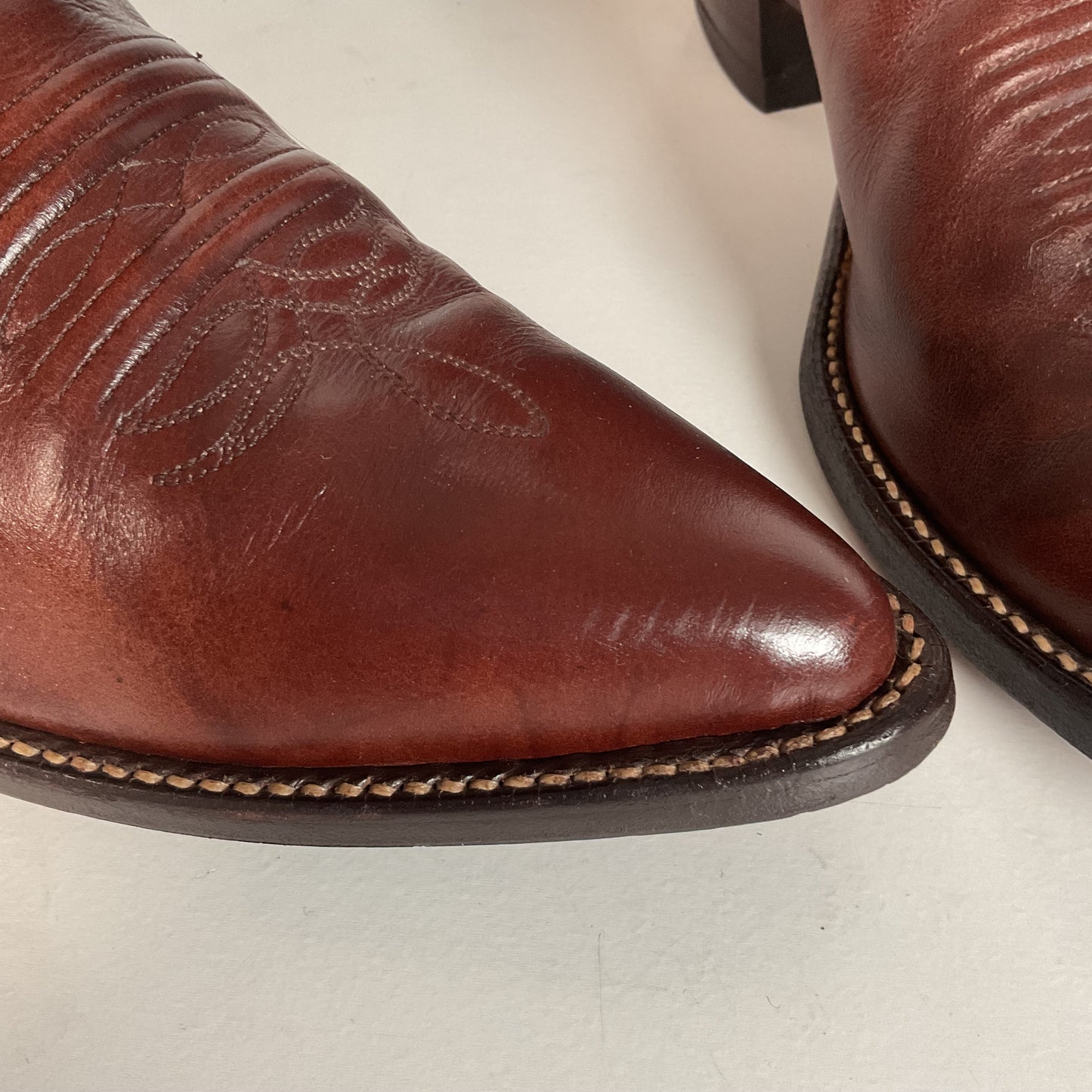 Vintage Justin Marbled Deerlite Cowboy Boots | USA Made | Deer Skin | 8.5 D