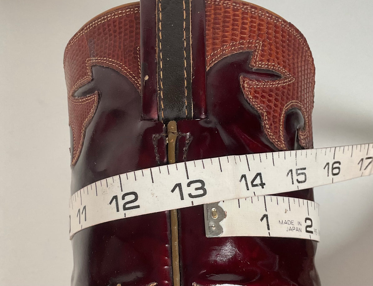 Vintage Tony Lama Teju Lizard Cowgirl Boots | Patent Leather | 6 C | Women’s 7