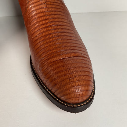 Vintage Dan Post Teju Lizard Cowboy Boots | Peanut Brittle | Men’s 10 D