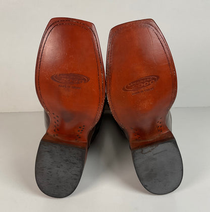 Lucchese 2000 Patent Leather Cowgirl Boots | Square Toe | Brown | USA Made | 6.5 C