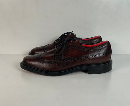 Vintage Stafford Longwing Derby Shoes 9.5 EEE Brogue Gunboat New Old Stock