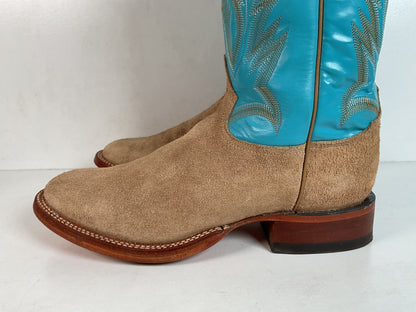 Tony Lama Rough Out Suede Cowboy Boots | USA Made | 10.5 D