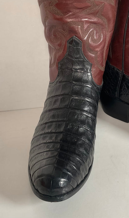J B Hill Women’s Exotic Caiman Cowgirl Boots 7.5 B Belly Cut Custom