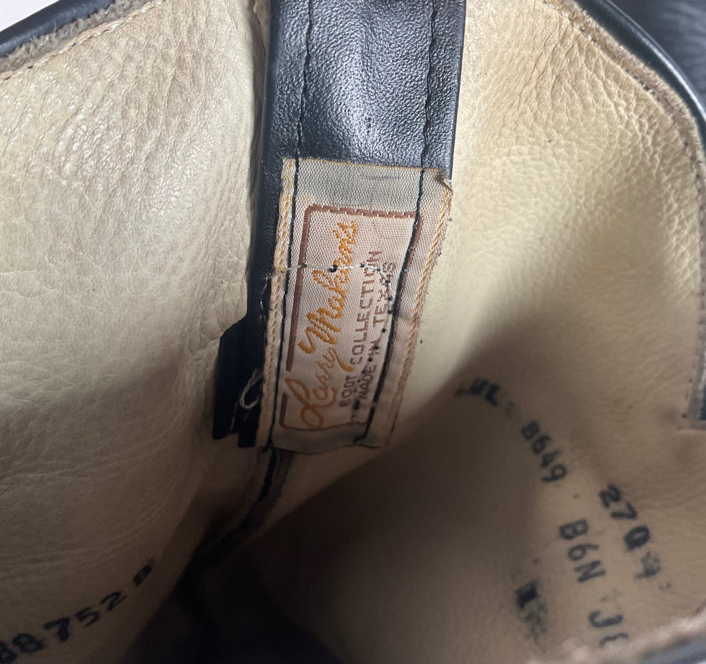 Vintage Larry Mahan Tall Black Cowgirl Boots | Python Snakeskin | 7 B