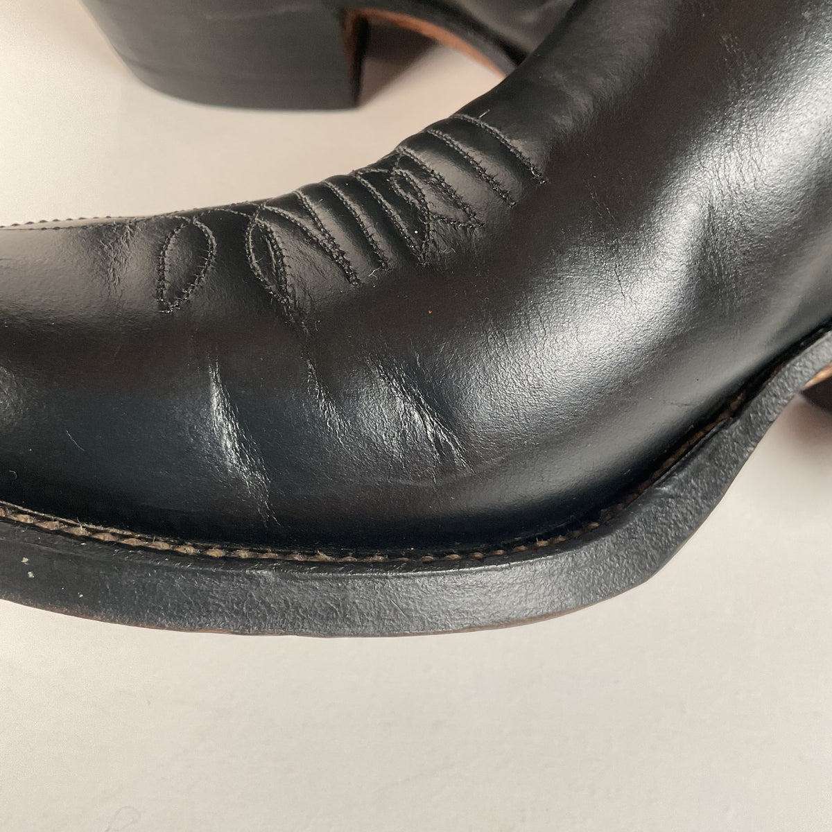 Vintage Nocona Cowboy Boots | 1970s | Black Calf | Men’s 7.5 D
