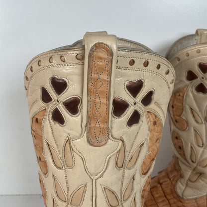 Cuadra Butterfly Cowgirl Boots | Caiman Tail | Tooled Inlays | Women’s 6.5