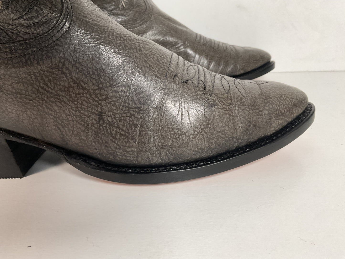 Vintage Nocona Exotic Grey Kangaroo Cowboy Boots 9.5 D USA Red Label Recraft