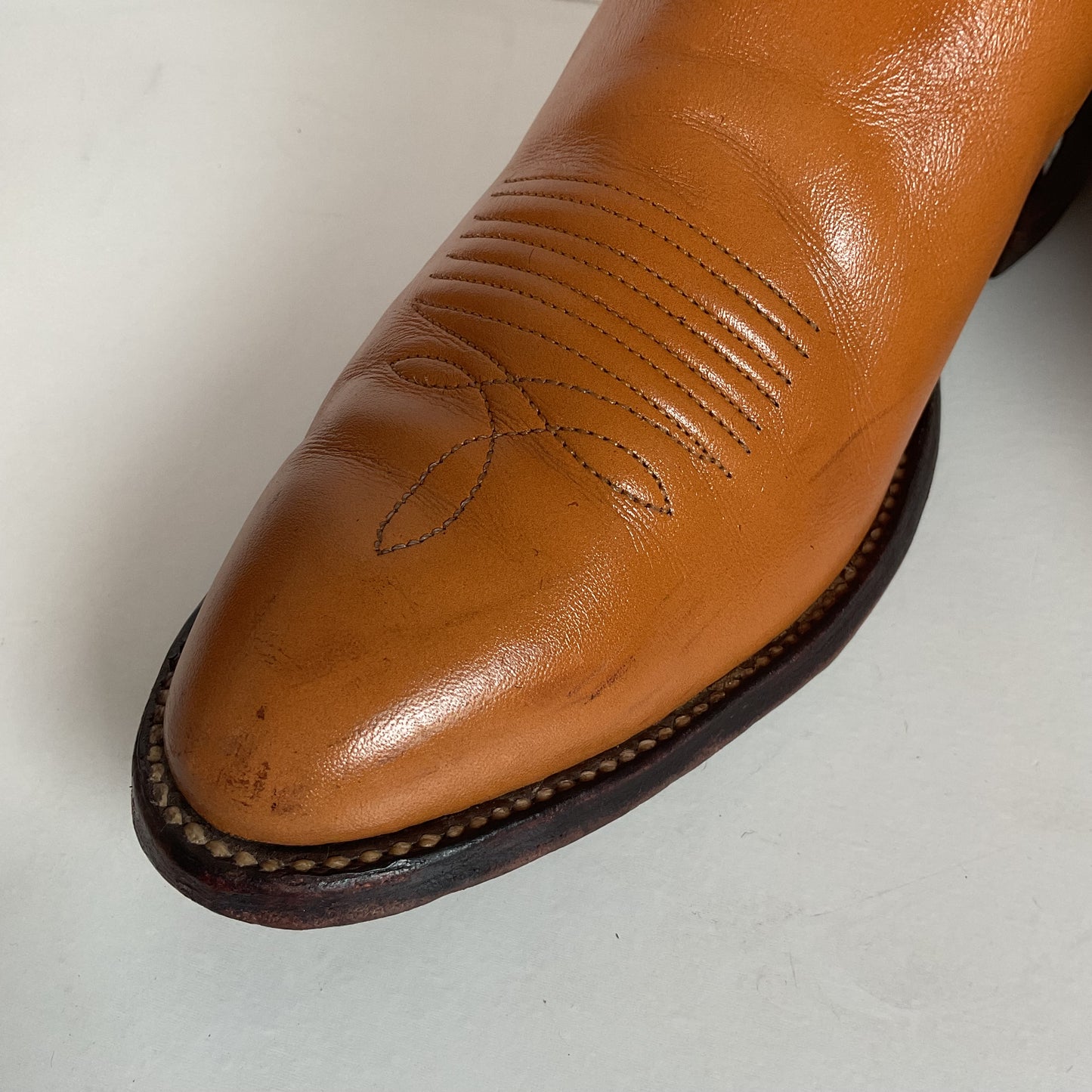 Vintage Nocona 17” Cowgirl Boots 7.5 C USA Made Old White Label