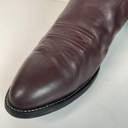 Vintage Nocona Burgundy Boar Cowboy Boots 10.5 D USA Made Wild Pig Skin