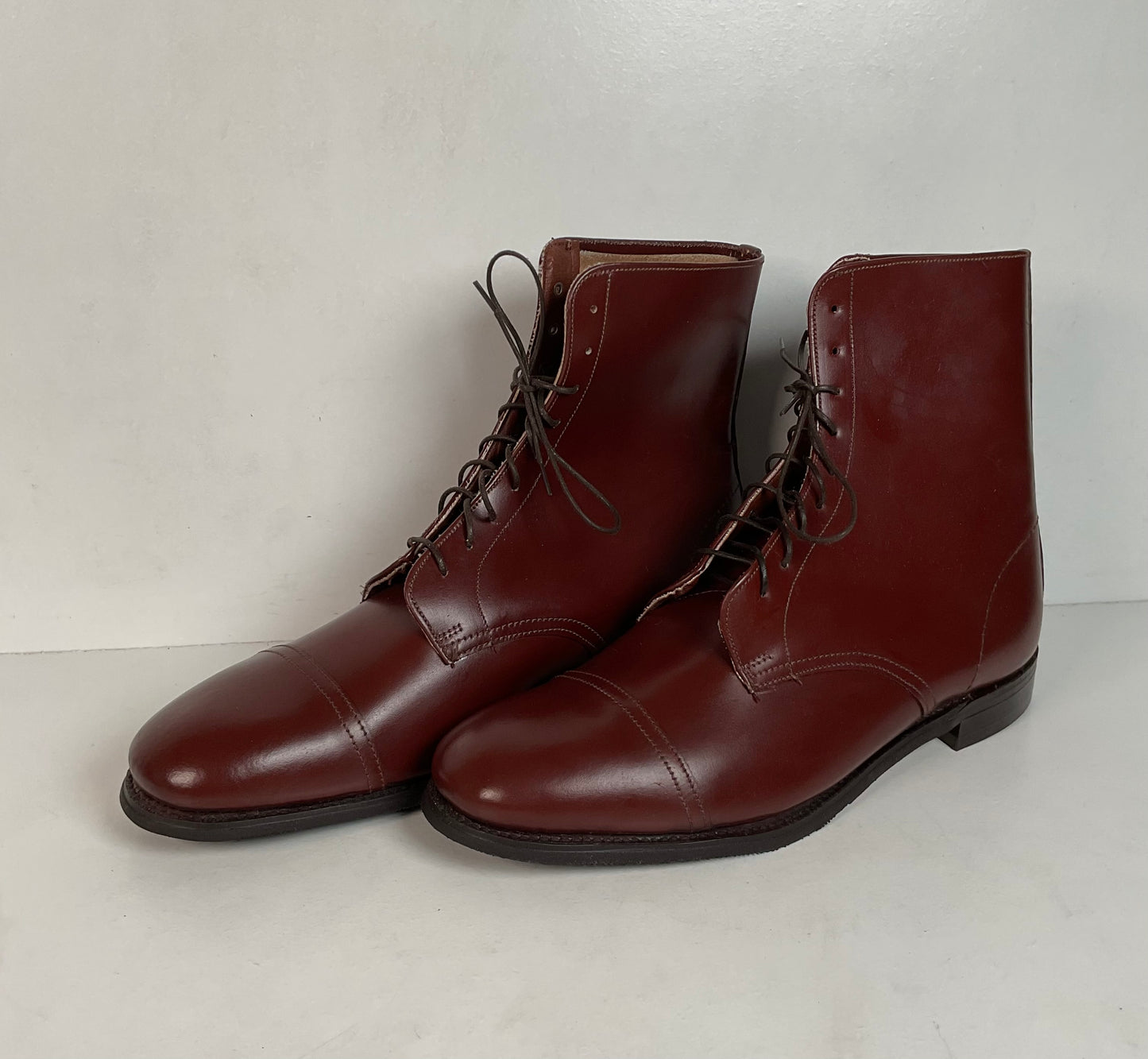 Marlborough England Jodhpur Lace Up Boots | Burgundy Calf | UK 9 | US 10