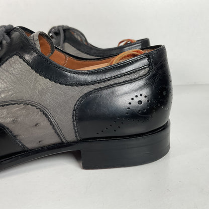 Mezlan Ostrich Quill Medallion Shoes | Derby | Exotic | Men’s 9.5 M