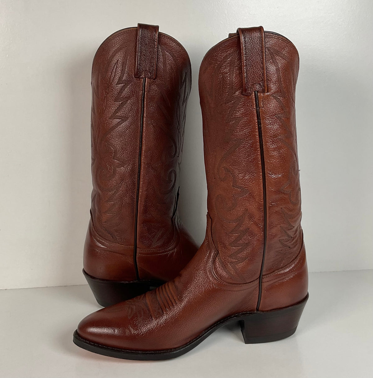 Vintage Dan Post Cowhide Cowboy Boots | USA Made | Men’s 8.5 D