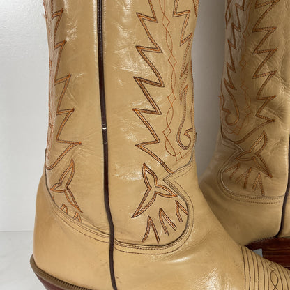 Vintage Siete Leguas Cowboy Boots | 1970s | Blonde Calfskin | Men’s 10 EE