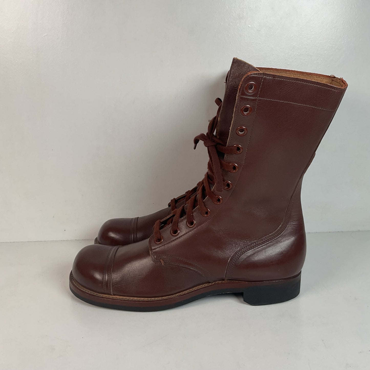 Vintage Vietnam War Brown Jump Boots 11 N (Narrow) Cap Toe Paratrooper