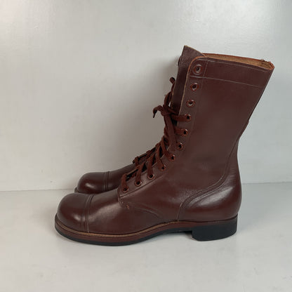 Vintage Vietnam War Brown Jump Boots 11 N (Narrow) Cap Toe Paratrooper