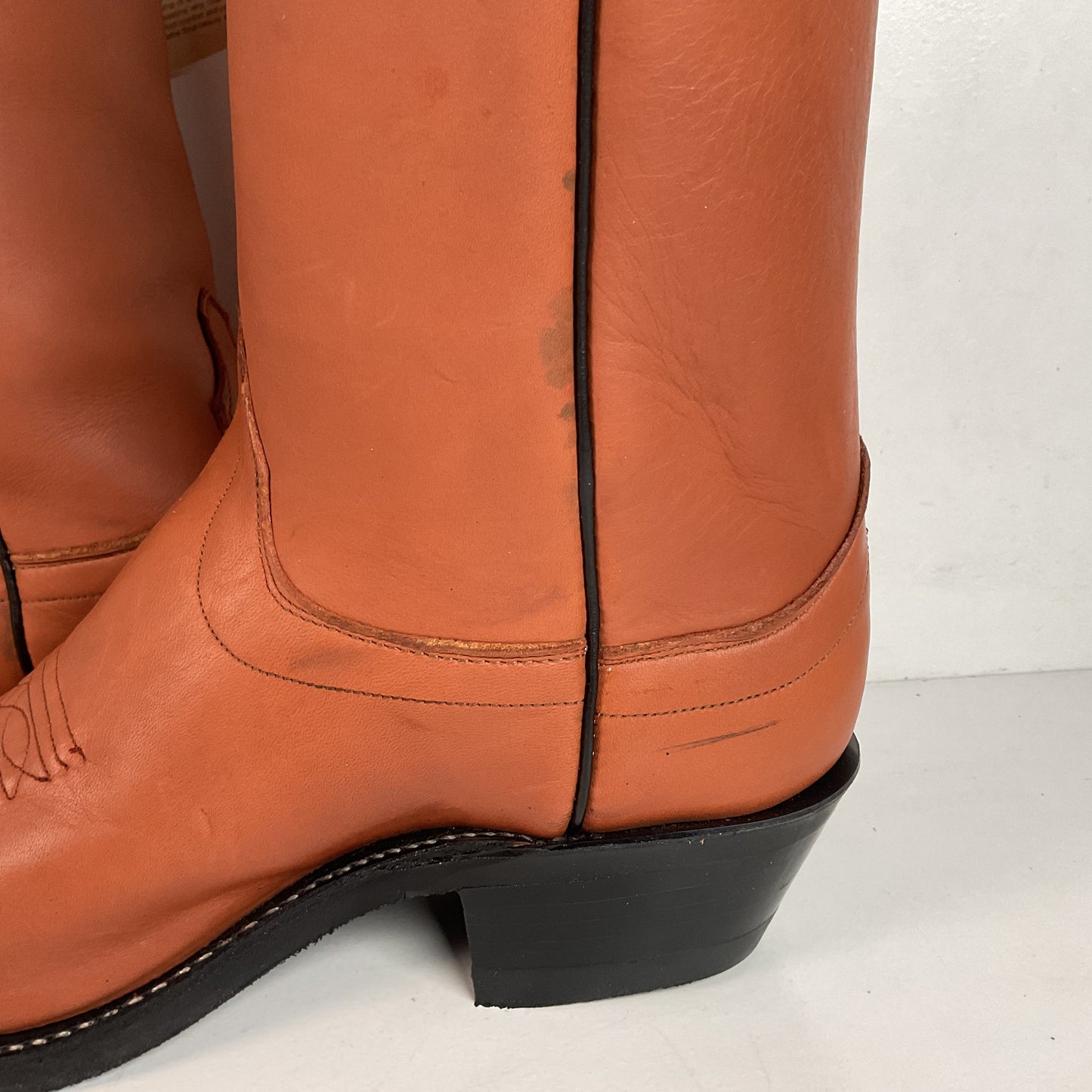 Olathe Brown Mule Cowboy Boots 9.5 D USA Made