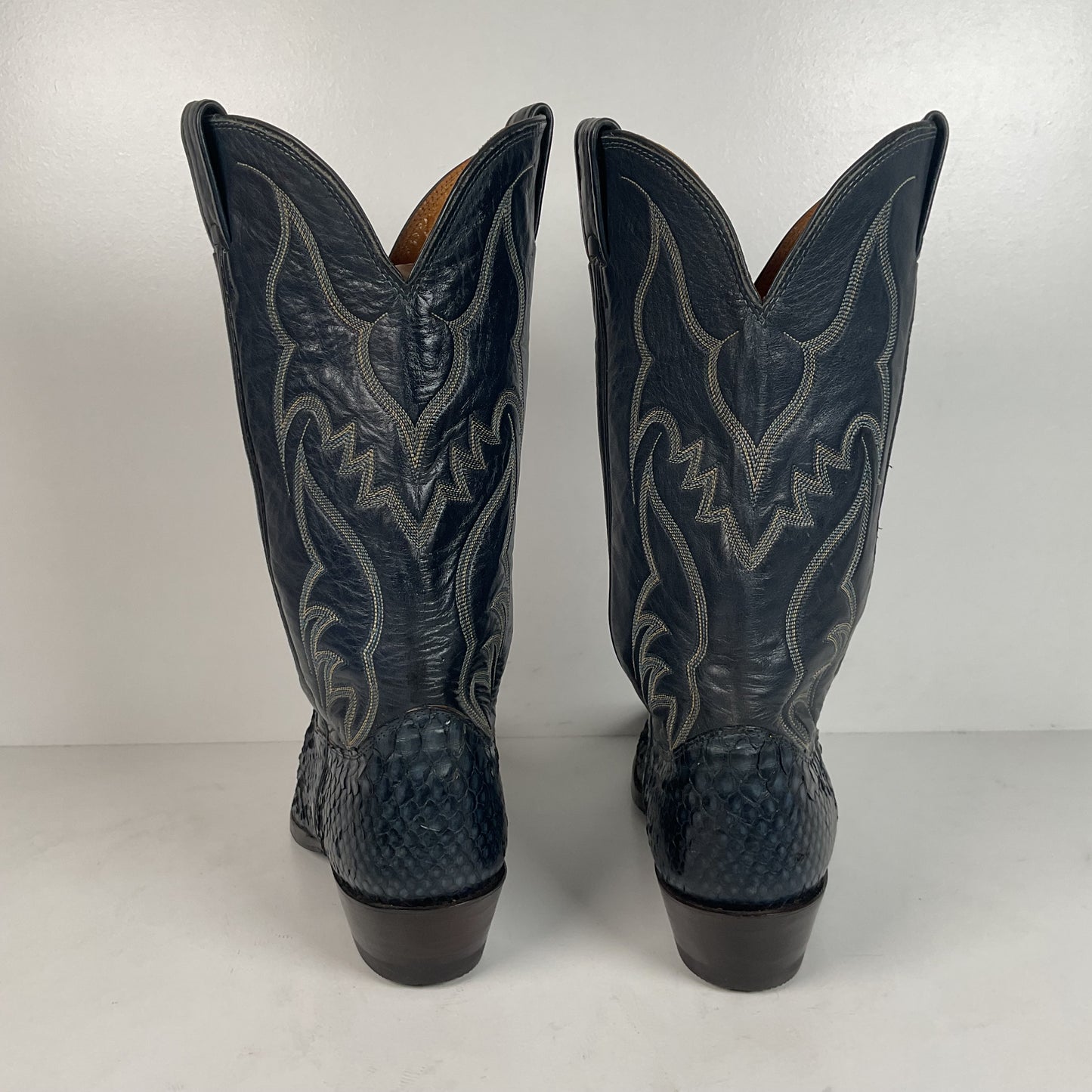 Vintage Nocona Python Snakeskin Cowboy Boots | USA Made | Royal Blue | 9 EE
