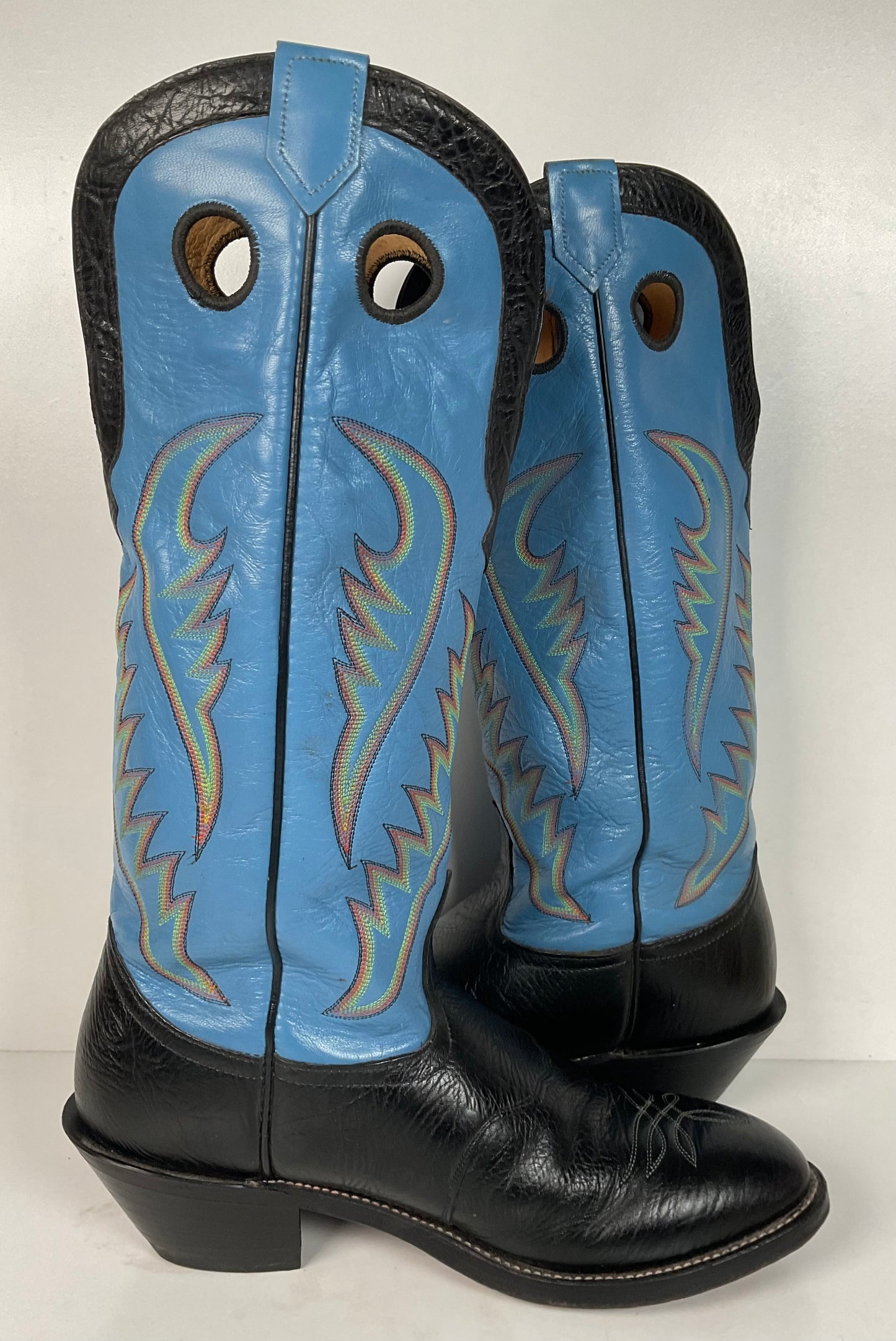 Vintage Nocona Buckaroo Cowboy Boots 11 EE Baby Blue USA Made