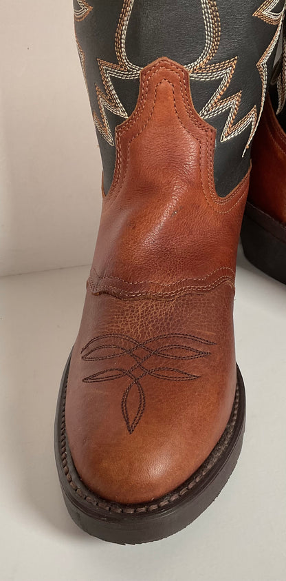 Shepler’s Brand Buckaroo Cowboy Boots 7 D Tall Punchy Top Oil Resistant