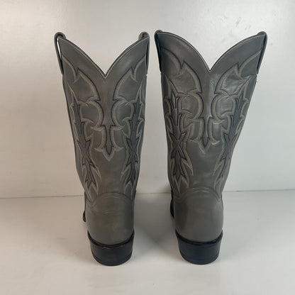 Vintage Grey Tony Lama Grey Cowboy Boots 11 D Gold Label USA Made
