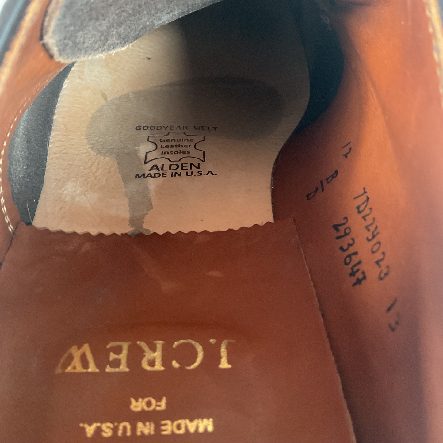 Alden for J. Crew Derby Blucher Shoes 12 D Cigar Brown